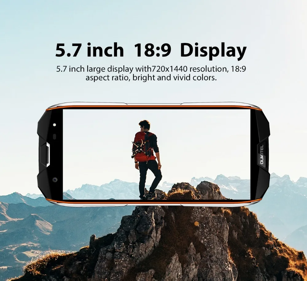 Oukitel Wp5000 Ip68 Seal 6 Gb 64 Gb 5200 Mah 5," 18: 9 дисплей Android 7,1 Helio P25 Восьмиядерный 4g печатает 9В/2 смартфон