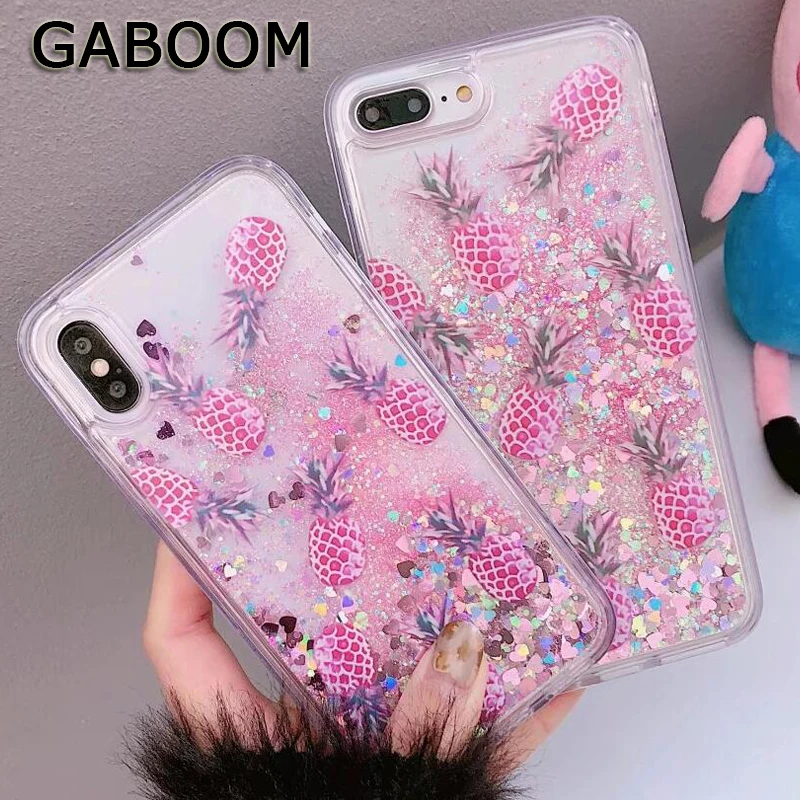 GABOOM блестит блестящая ананас телефон чехлы для iPhone 7 Чехол 6 6s 8 Plus X Bling
