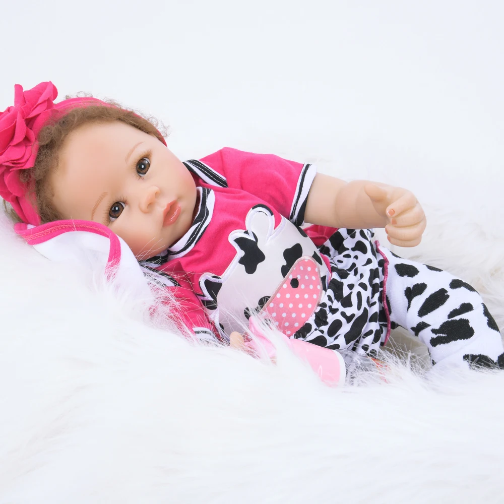 Кукла-реборн с тканевым телом из экологически чистого силикона реалистичного вида на 22 дюйма - игрушка в подарок к дню рождения.