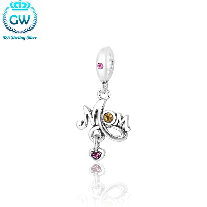Подвески на браслеты и из стерлингового серебра 925 пробы с буквами мамы подарки