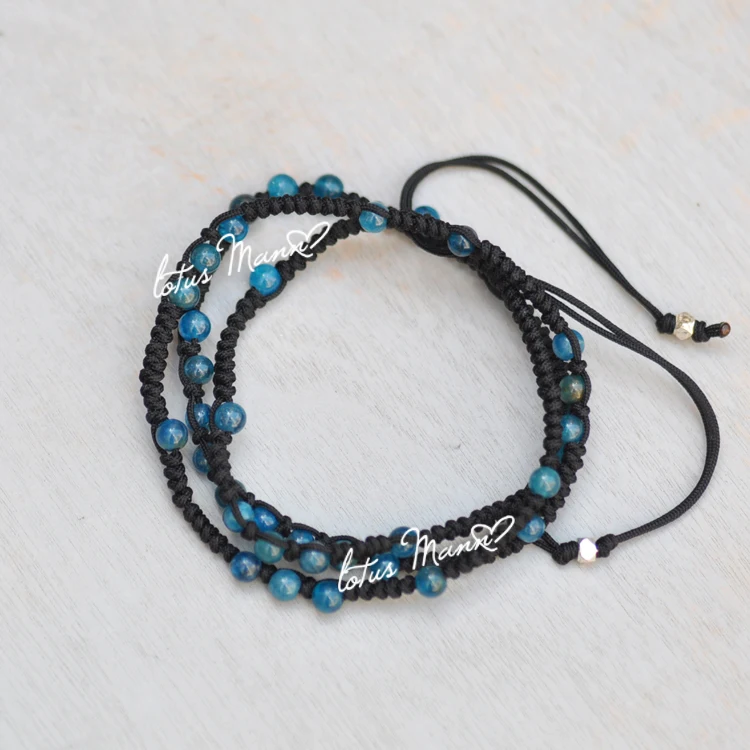 

Вязаный браслет Lotus noble aquamarine mann kyanite3