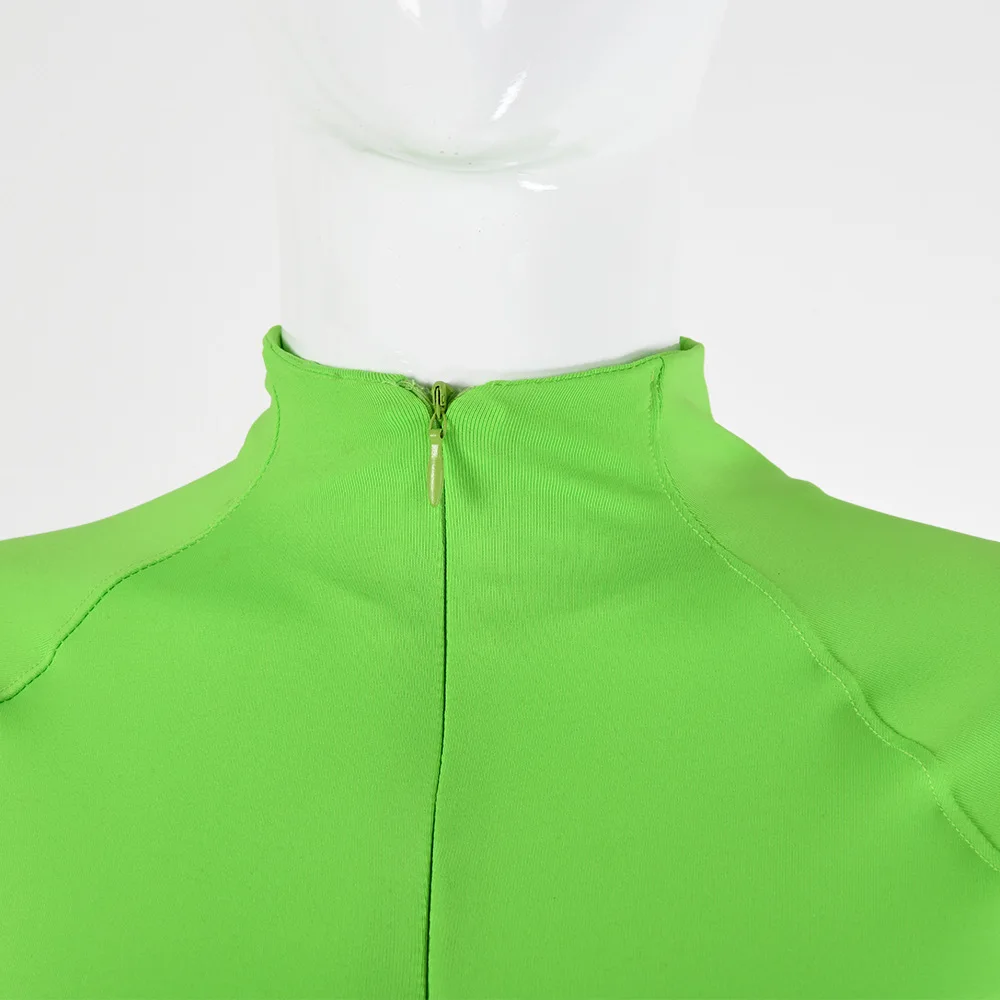 Новые летние флуоресцентный зеленый для женщин комплекты укороченные топы и