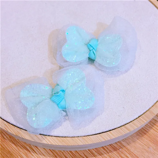 light green 6 шт./партия, 6,5*4,5 см, тюль, бант, мягкая аппликация «сделай сам», детские головные уборы, аксессуары для рукоделия, украшение - Цвет: light green