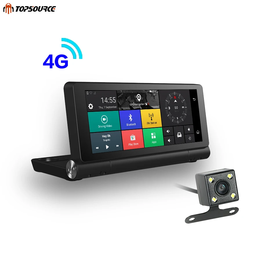 Автомобильный gps навигатор TOPSOURCE TS22 4G Android 5 1 Bluetooth ROM 16 ГБ ОЗУ Гб Full HD 1080P