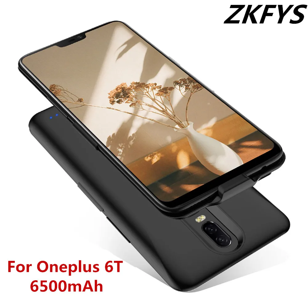 Чехол ZKFYS для зарядного устройства Oneplus 6T чехол аккумулятора 6500 мАч портативный