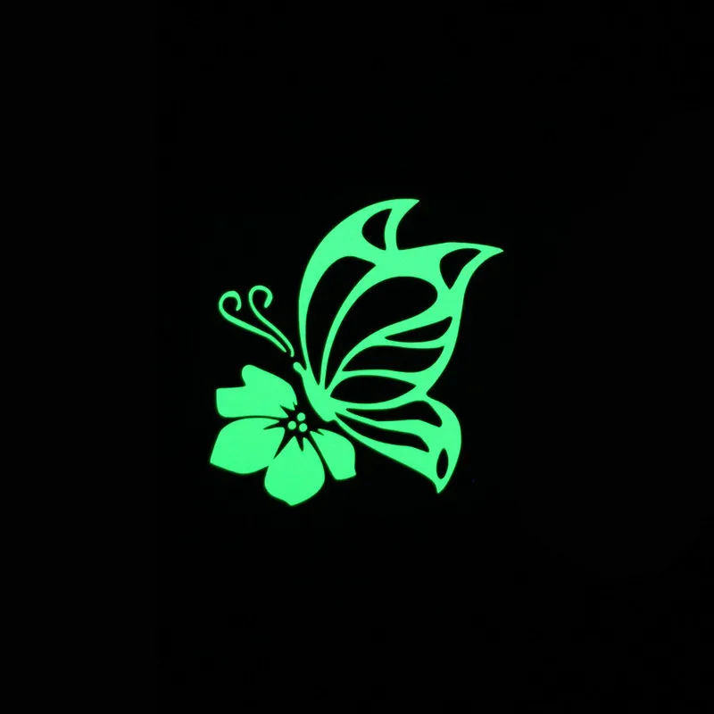 Виниловые настенные наклейки с бабочками и цветами забавный мультфильм светится