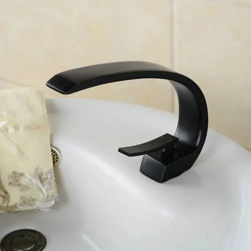 Смеситель для ванной комнаты черный латунный в форме сердца Ретро свинцовый