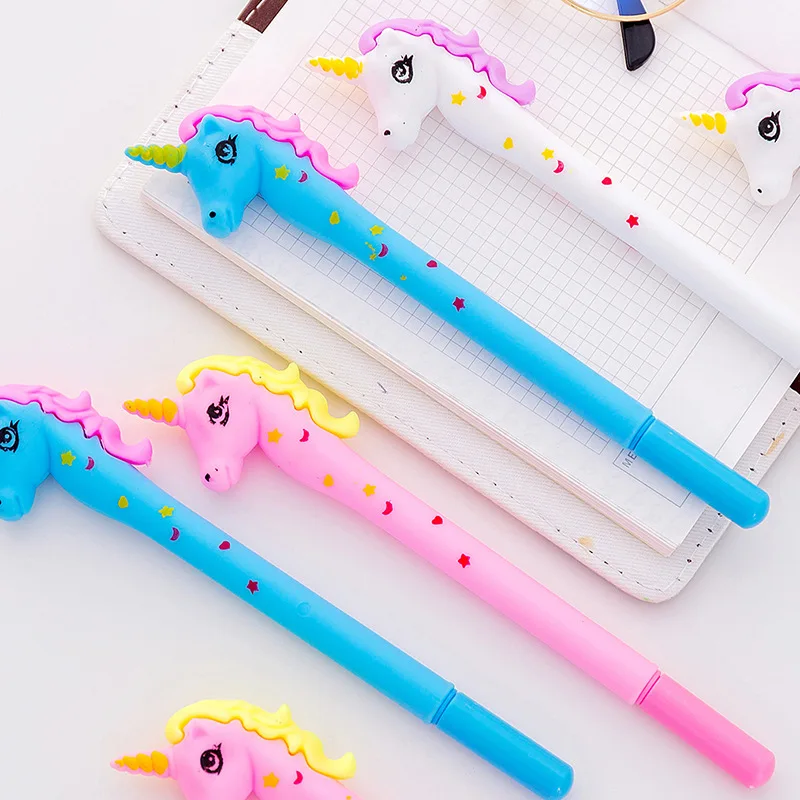 (3 шт./лот) гелевая ручка с единорогом для девочек Студенческая письма офисные