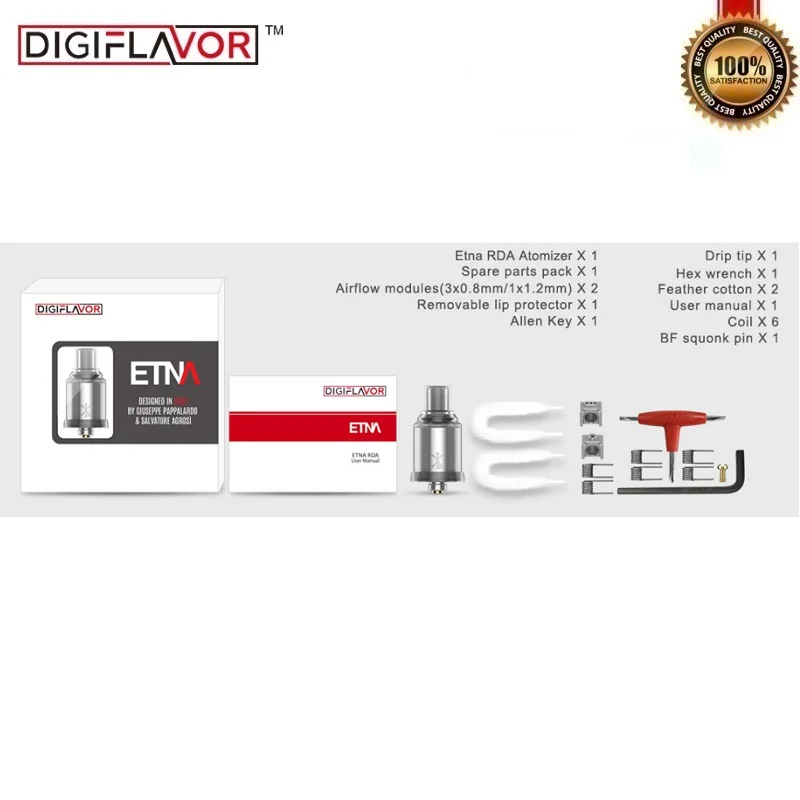 Оригинальный Digiflavor ETNA MTL RDA Vape бак 22 мм атомайзер с одной катушкой для Drag 157 Вт