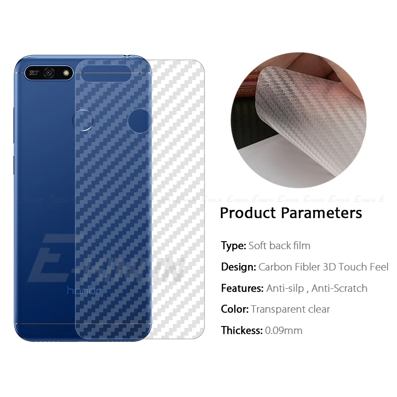 Мягкая 3D задняя пленка из углеродного волокна для HuaWei Honor 9S 9A 9C 8S Prime 8C 7C 7A Pro 6C 6X