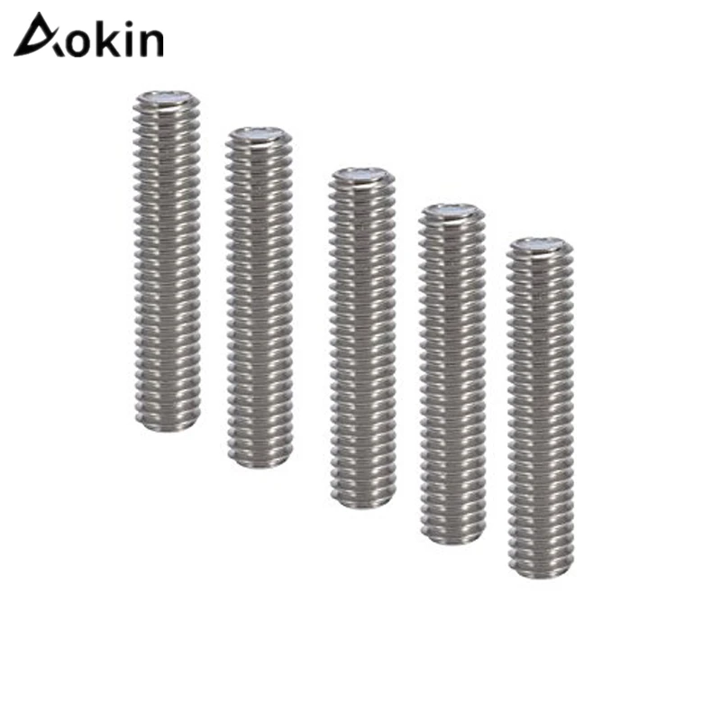 Aokin 3D принтер 5 шт./лот Mk8 Резьба M6 30 мм/40 мм/50 мм горло из нержавеющей стали с PTFE