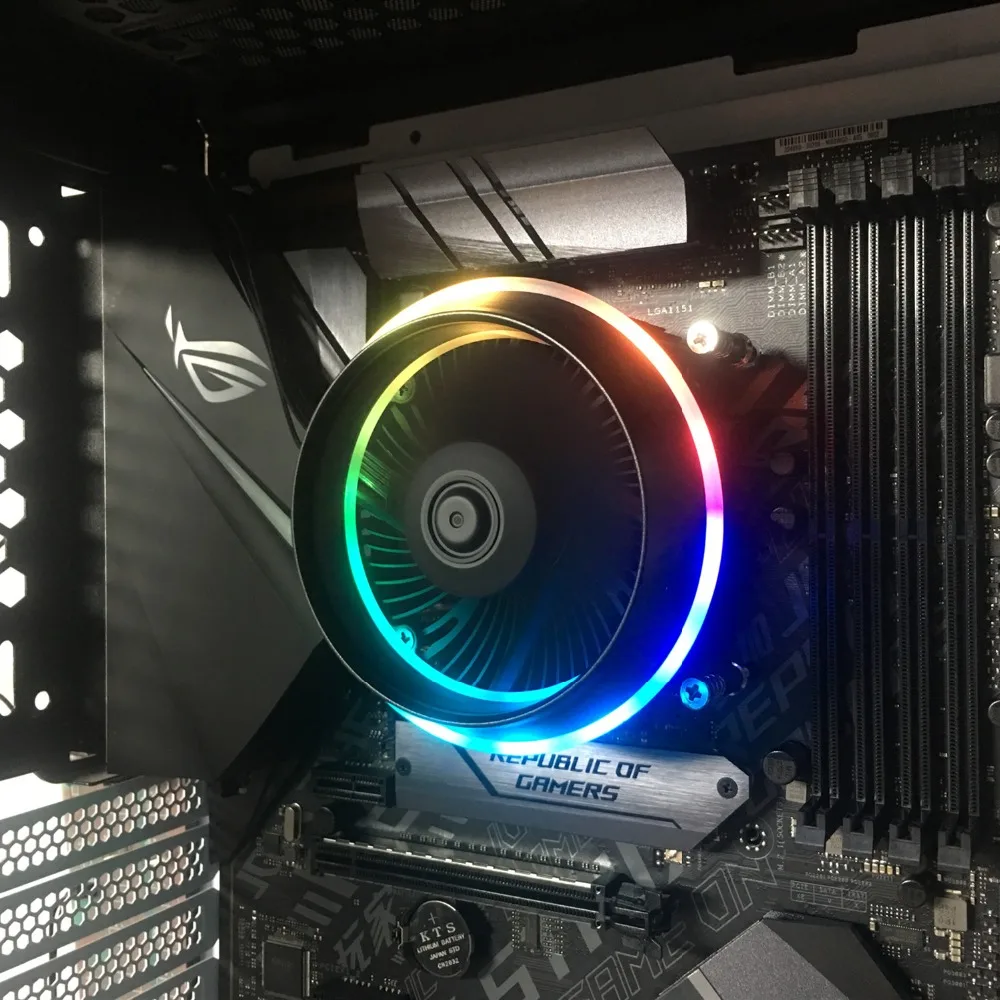 Shadow CPU RGB радиатор охлаждающий кулер 100 мм 4Pin светодиодный вентилятор Радиатор