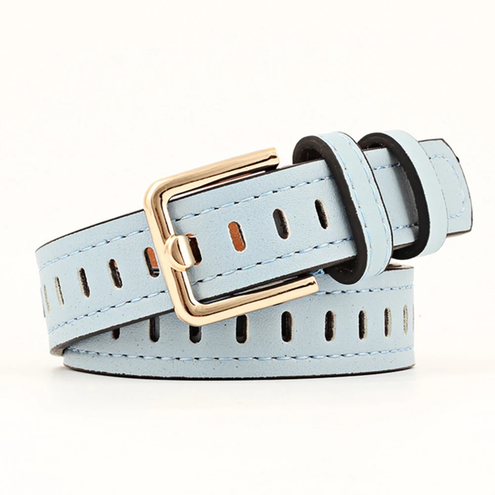 

Candy Color PU Leather Belt For Women Metal Without Pin Buckle Belt Ladies Fashion Openwork Waistband Women's Casual Belt