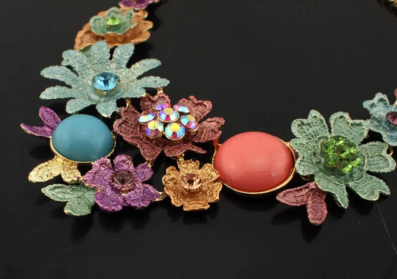 UKMOC дамские чокеры регулируемое массивное ожерелье цветок праздничная одежда