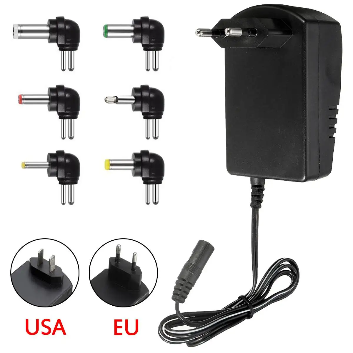 100-240 В AC 50-60 Гц мульти напряжение 3 в 4,5 в 5 в 6 в 9 в 12 В DC Регулируемый адаптер питания Универсальное зарядное устройство преобразователь питания 6 пробок