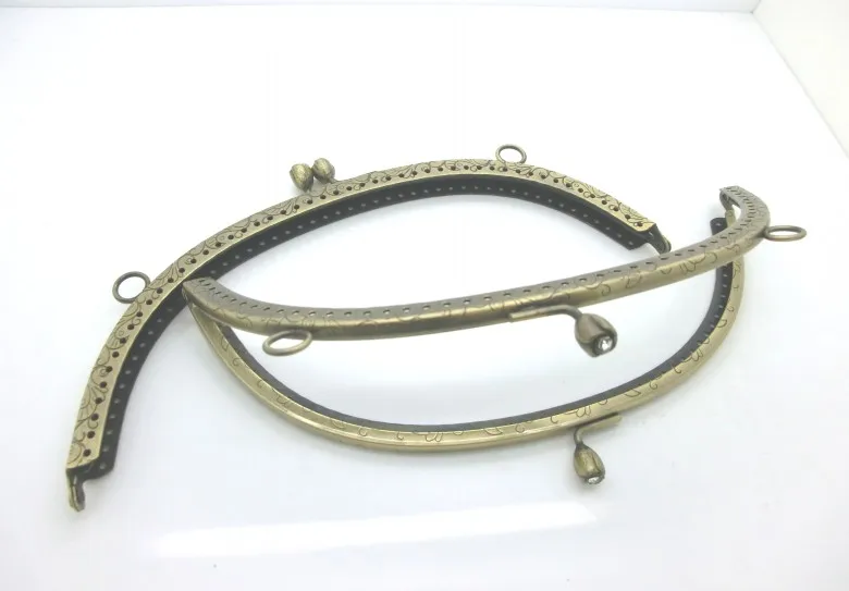 1Pcs Metal Frame Kiss Clasp For Purse Bag Lock Handle DIY Handmade Antique Bronze Clear Rhinestone Pattern 20.3x9.2cm J2609 | Дом и сад