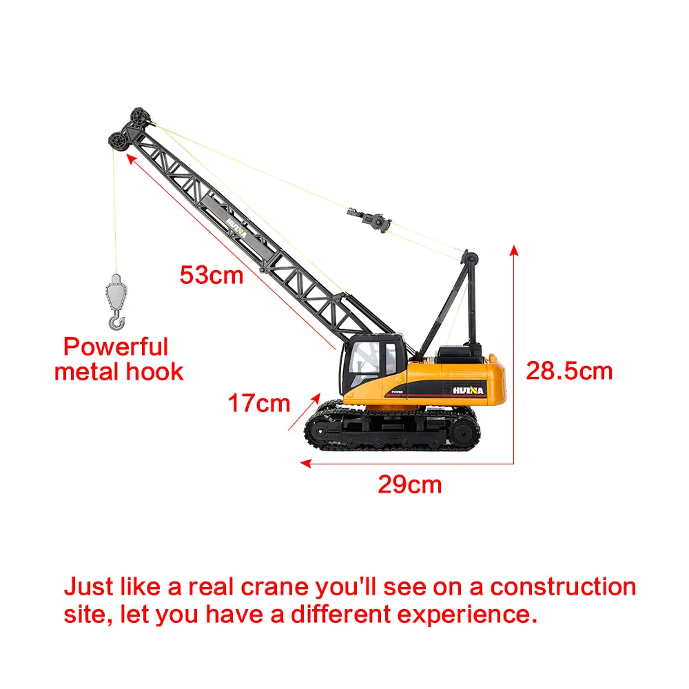 RC игрушки 1572 1/14 2 4 ГГц 15CH дистанционного управления строительный кран инженерный