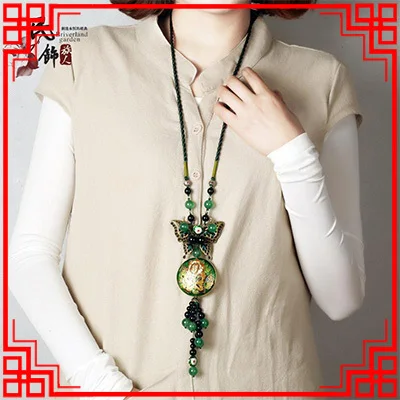 Оригинальное роскошное этническое перегородчатое ожерелье новое винтажное