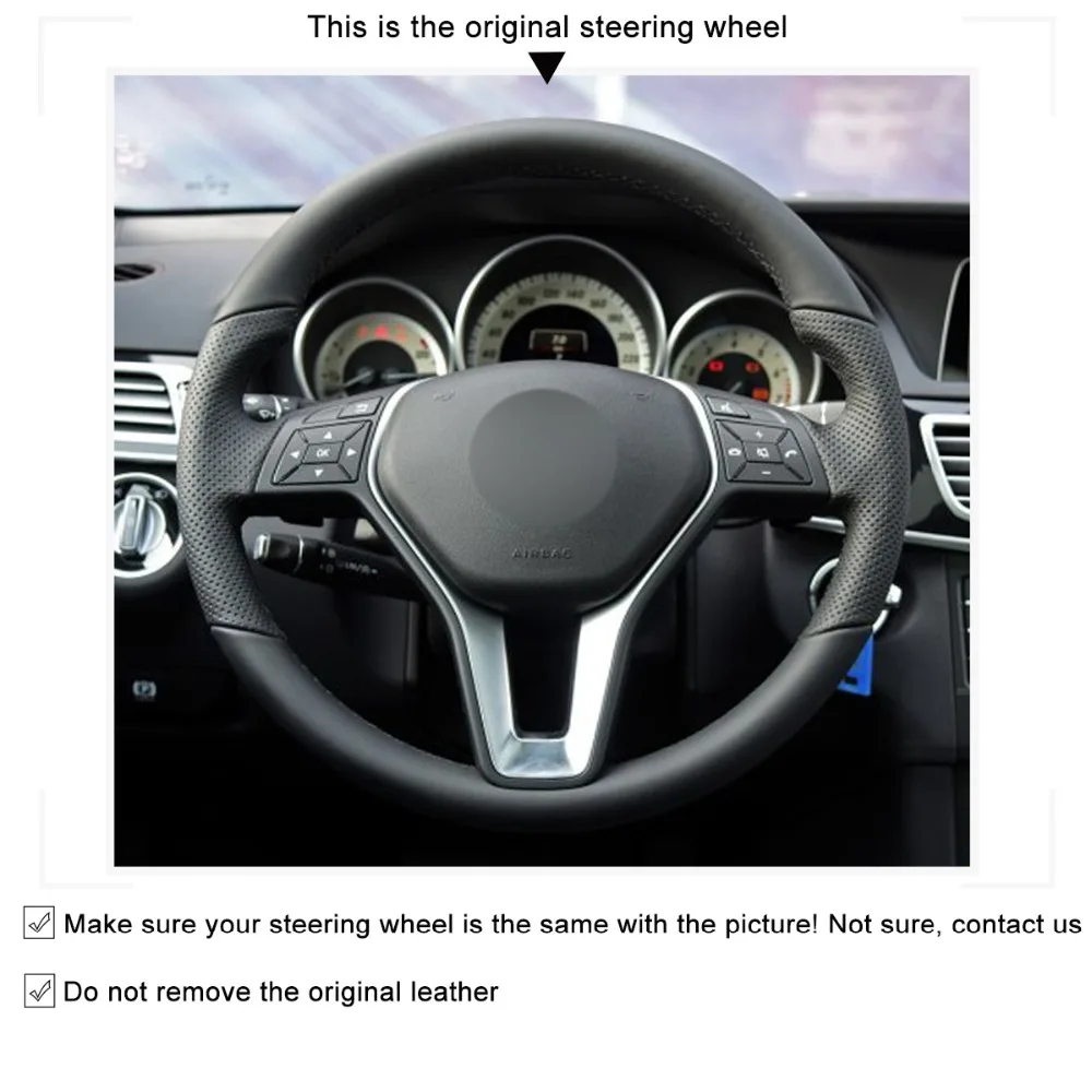 MEWANT черная искусственная кожа крышка рулевого колеса для Mercedes-Benz A-Class 2013- B-Class 2011- CLA-Class 2013