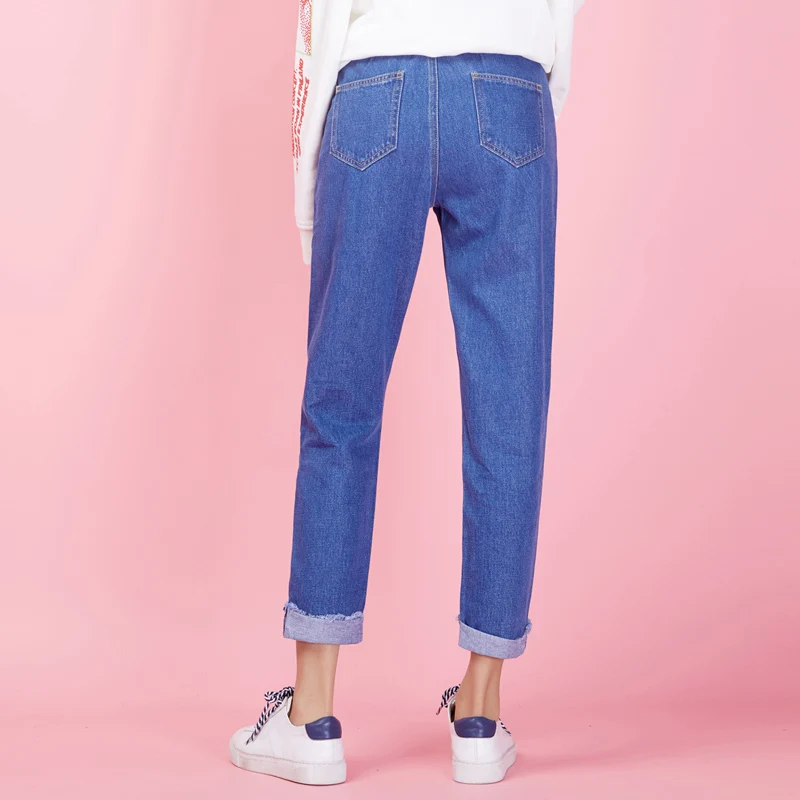 LEIJIJEANS Новое поступление весна эластичная резинка на талии свободные