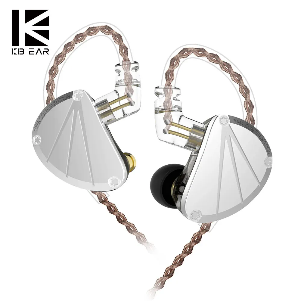 KBEAR KB10 5 сбалансированный арматурный драйвер наушники HIFI монитор с басом 2PIN