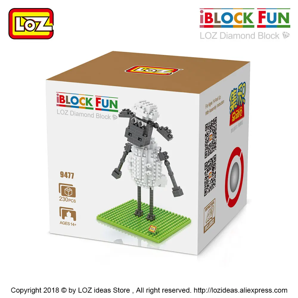 LOZ Diamond Blocks Walk Sheep мультфильм фигурка аниме животные маленькие игрушки Figuie