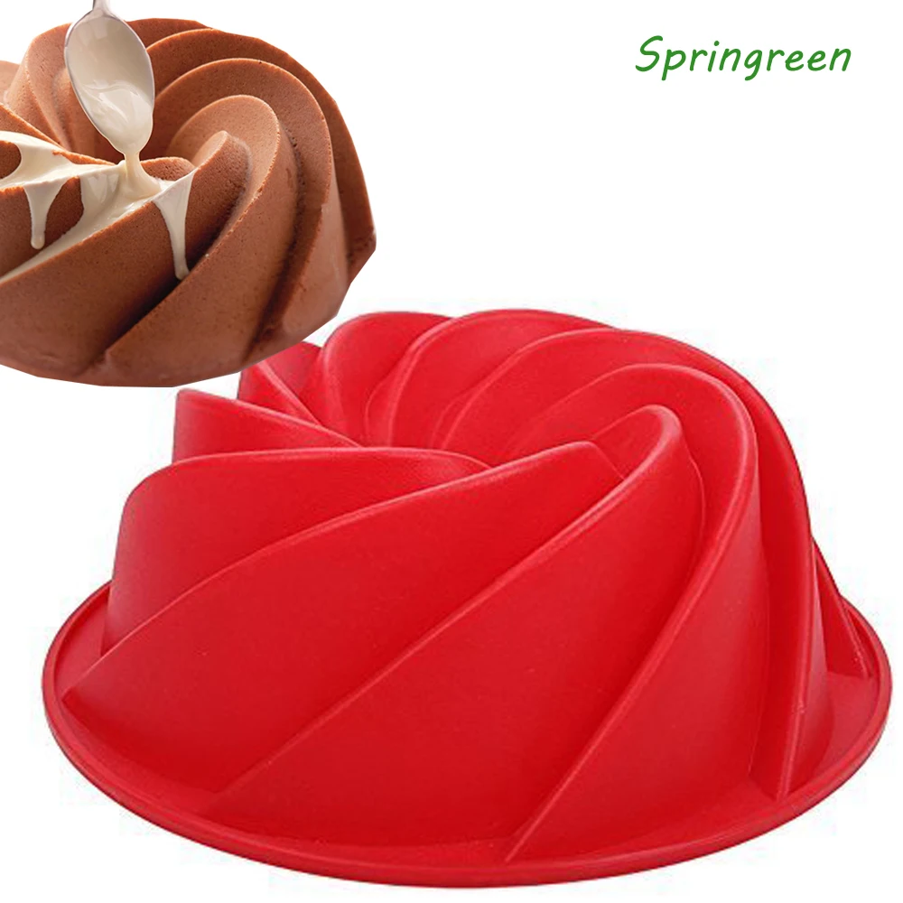 Springreen 9 дюймов спираль силиконовая форма для выпечки в форме цветка 3D большая