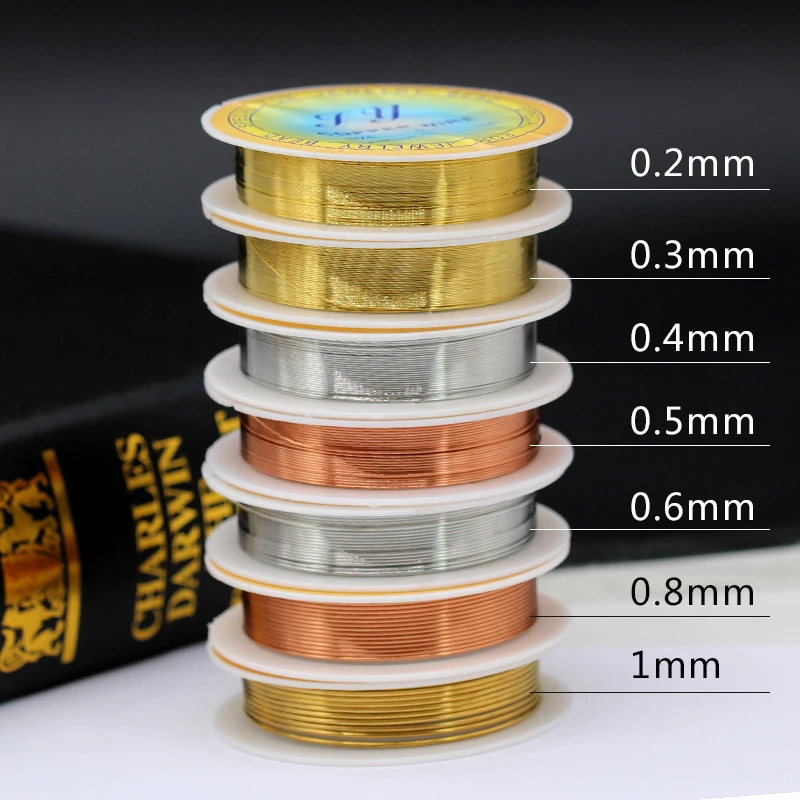 Цветная Серебристая медная проволока для браслета металлическая нить бижутерии
