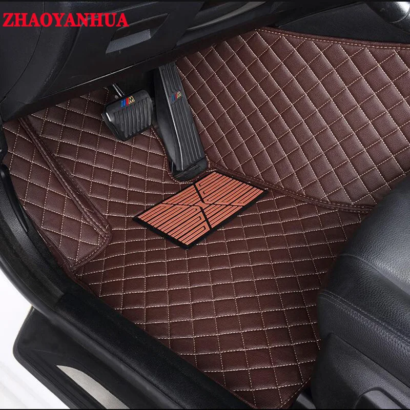 

ZHAOYANHUA Custom car floor mats for Hyundai ix25 ix35 Tucson Santa Fe Sonata Verna Accent carpet all weather liners