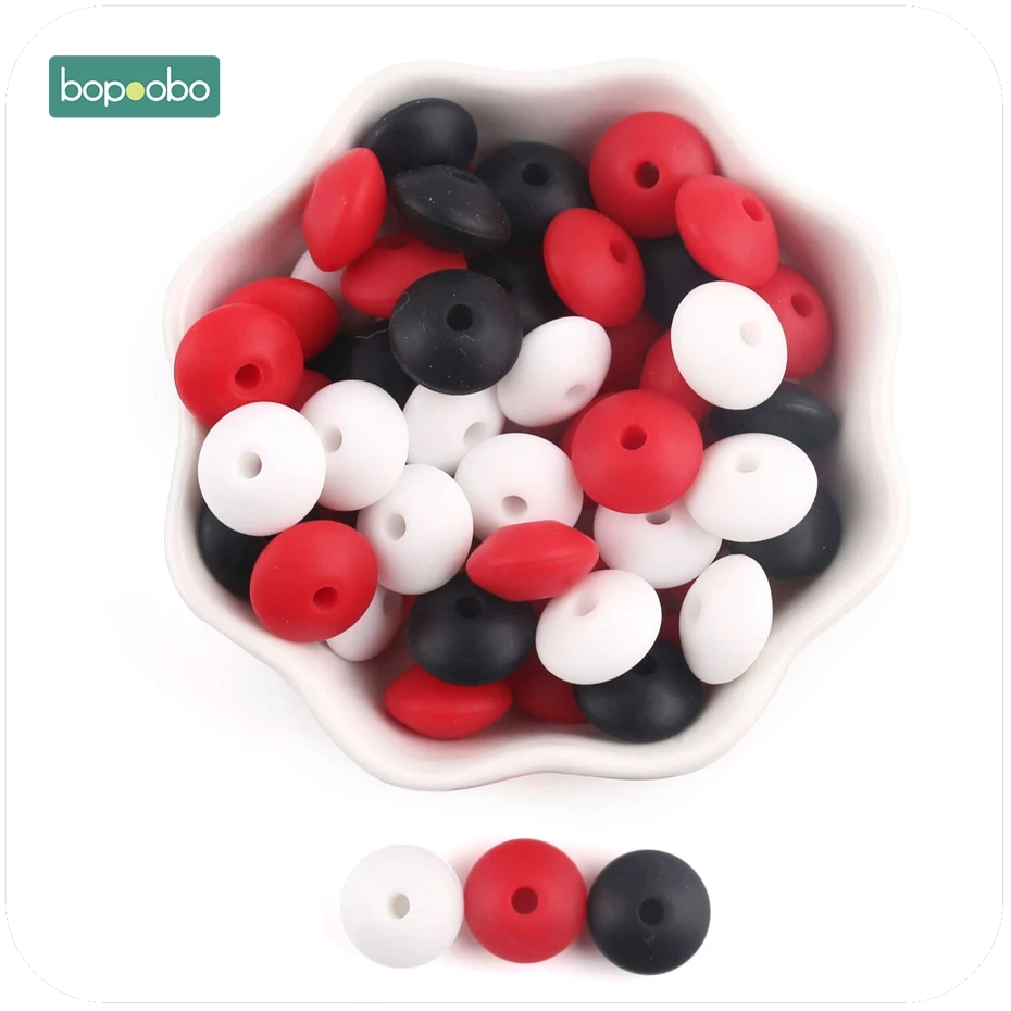 Bopobo 40 шт 12 мм Силиконовые Бусины Abacus чечевица SoftBPA бесплатно пищевого материала DIY ремесла Детские Teeething бусы Детские Прорезыватели