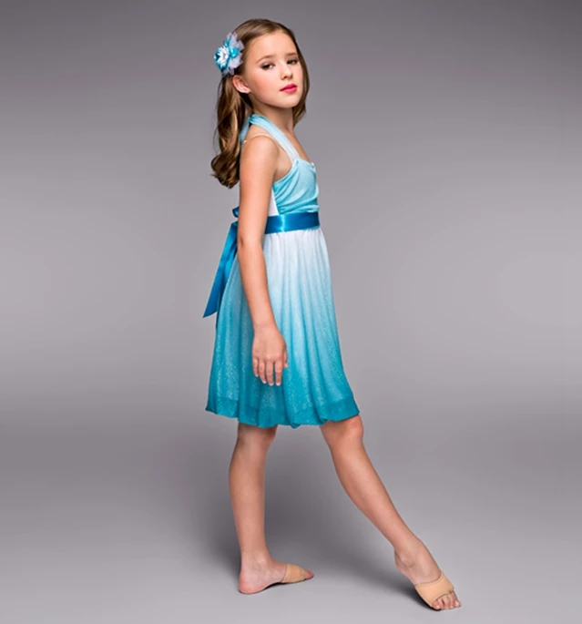 Children's Modern Ballet Dance Clothing Performance Grace Gradient Dress Stage | Тематическая одежда и униформа