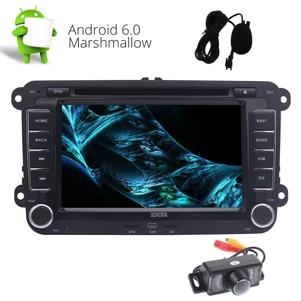 7 &quotсенсорный экран GPS Android 6 0 автомобильное радио двойной Din стерео для VW Bluetooth