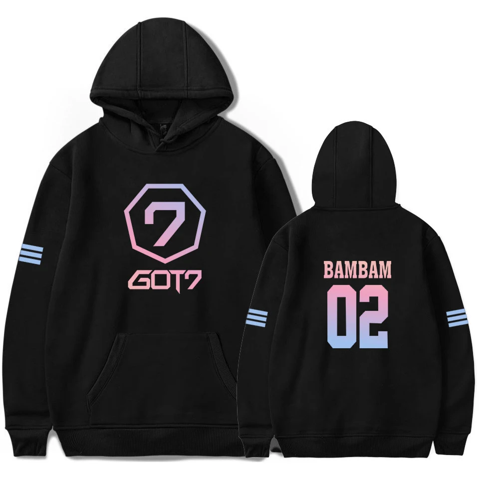 LUCKYFRIDAYF harajuku GOT7 хлопковые толстовки с капюшоном для мужчин и женщин получил 7 kpop