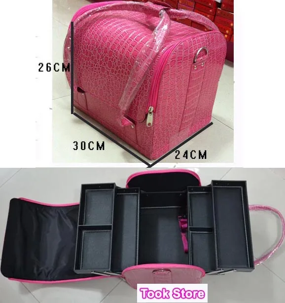 Плечо профессиональная косметика мешок мода PU Жесткий чехол Макияж Box 23 цвета