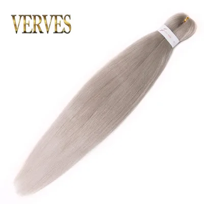 # Серебристо-Серый VERVES плетение волос 1 шт. 26 дюймов Крупногабаритные косички 100 г/шт. синтетический Омбре, термоустойчивый ВОЛОКОННЫЙ НАРАЩИВАНИЕ ВОЛОС вязанная коса - Цвет: # Серебристо-Серый