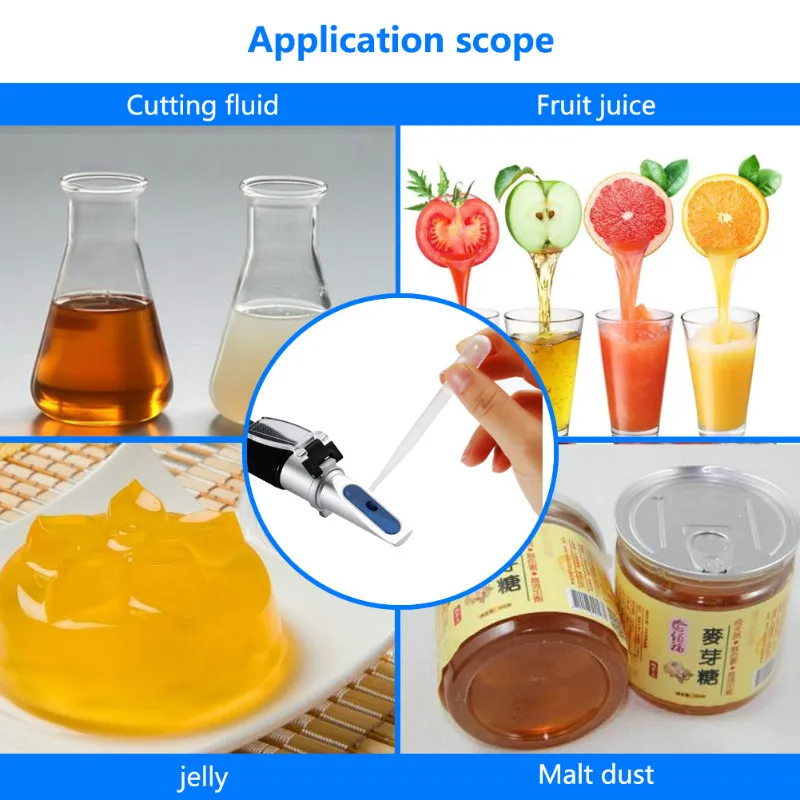 0-20% Handheld Honey water Fruit Sugar Solution Brix Refractometer Juice Sweetness Saccharimeter Concentration Meters Sale