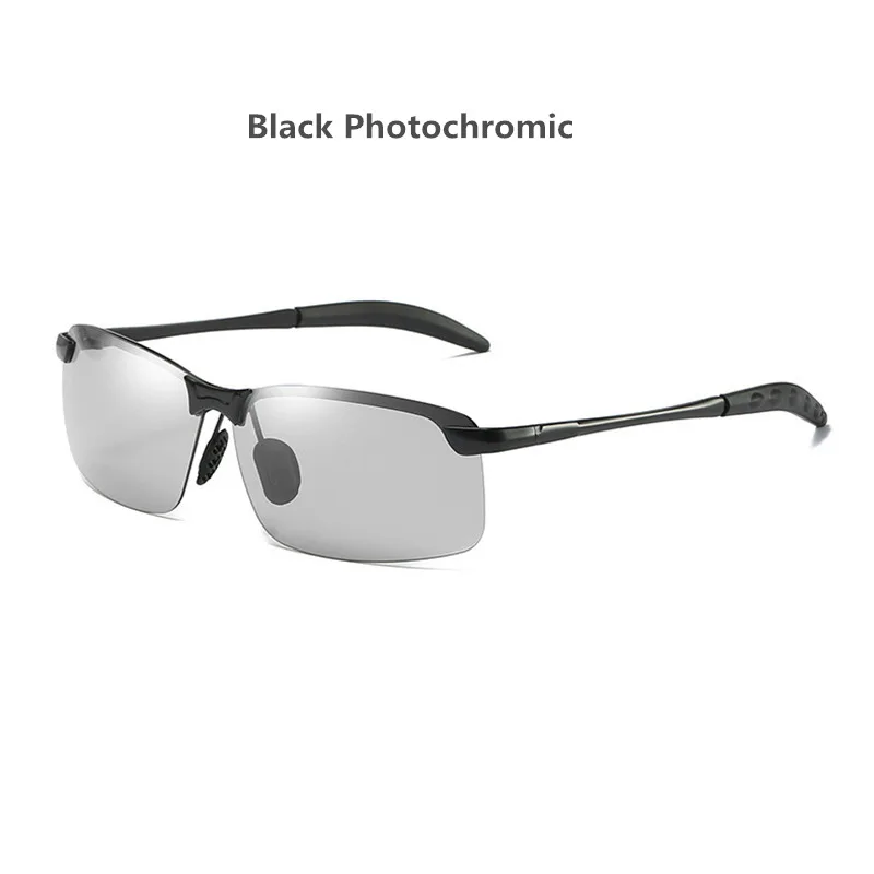 Black Photochromic Фотохромные солнцезащитные очки мужские поляризованные очки Хамелеон для вождения мужские Меняющие цвет солнцезащитные очки день ночное видение очки для вождения - Название цвета: Black Photochromic