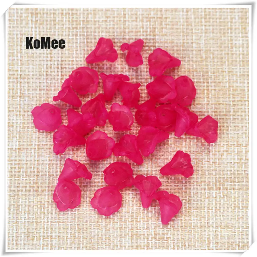 Hot Pink Смешанный цветочный Матовые акриловые бусины 8*10 см цветок лилии бусины ювелирных изделий DIY 1000 шт - Цвет: Hot Pink