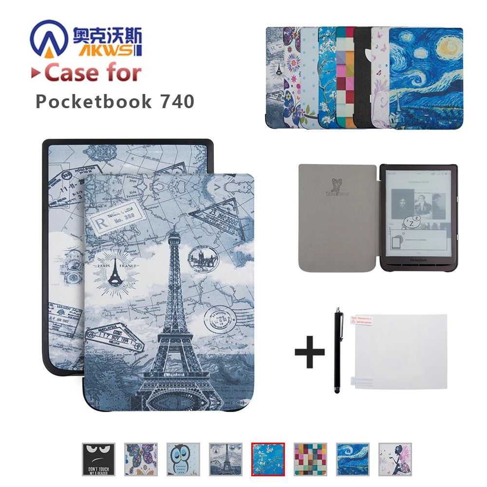 Чехол-обложка с шелковым принтом для PocketBook 740 InkPad 3 7,8 дюймов электронная книга+ подарок