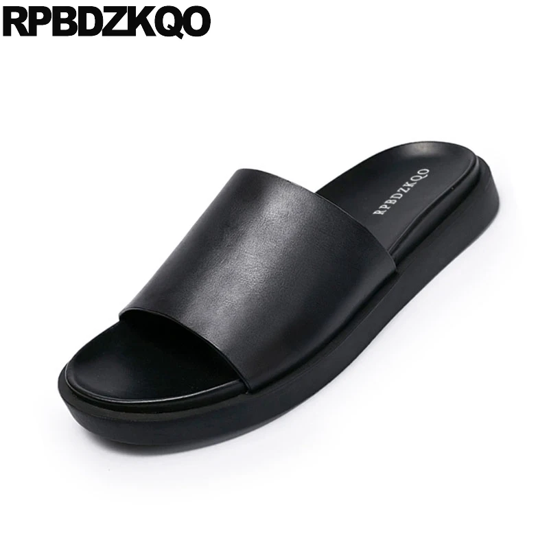 Шлепанцы мужские пляжные на плоской подошве сандалии без застежки дизайнерская