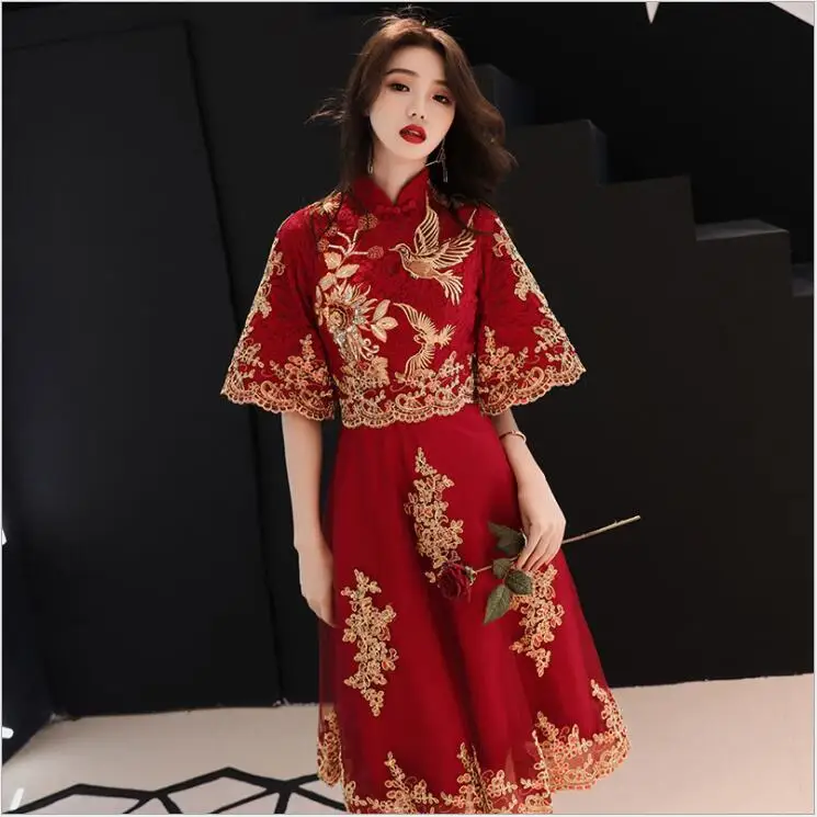 Chinese Dream Show Clothing Simple Pregnant Women Dress Luxury Lace Embroidery Wedding Dresses Sweetheart Elegant Vestido Bride |