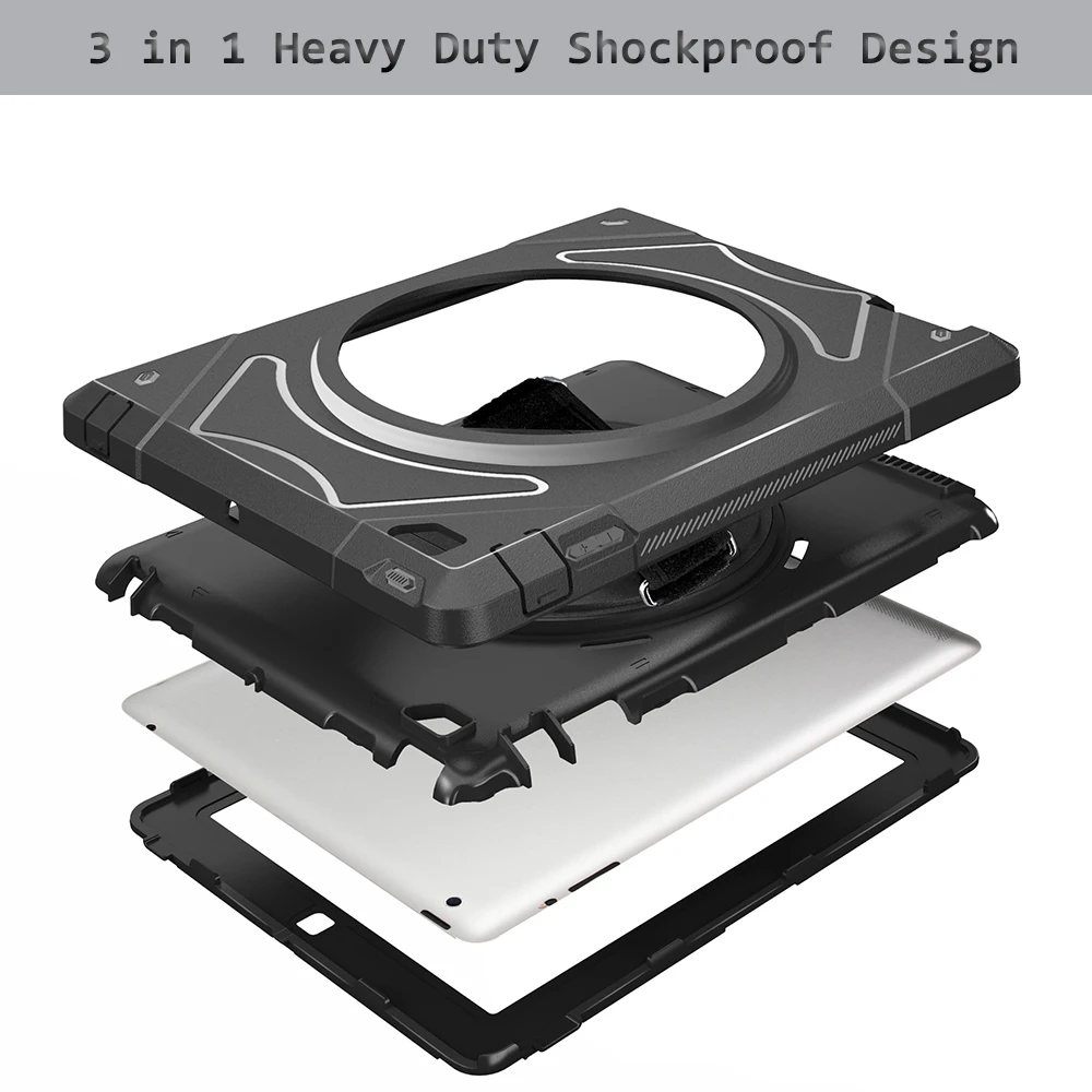 9 7 дюймов чехол для Apple iPad 2/3/4 Heavy Duty ударопрочный защитный с 360 Вращающийся ремешок