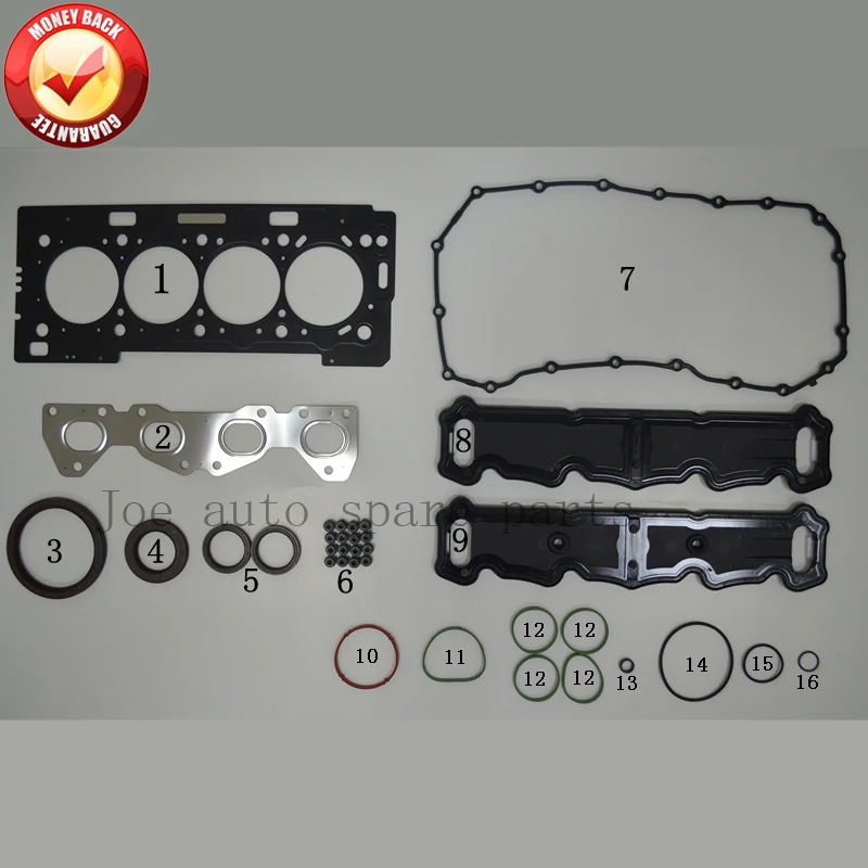 

TU5JP4 TU5JP4B N6A NFR NFU Engine Full gasket kit for Peugeot 206 207 308 Grand Paid Citroen C4 Berlingo 1.6L 1587CC 52273100