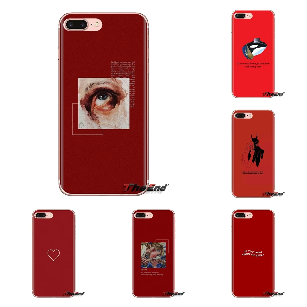 Red doodles Quotes For Huawei Mate Honor 4C 5C 5X 6X 7 7A 7C 8 9 10 8C 8X 20 Lite Pro Transparent Soft Shell Covers |