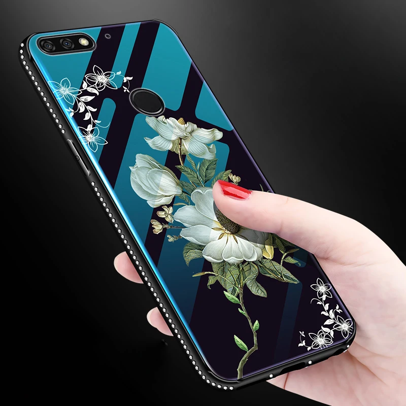 Роскошный стеклянный чехол с изображением цветов Жасмин лилии для телефона huawei