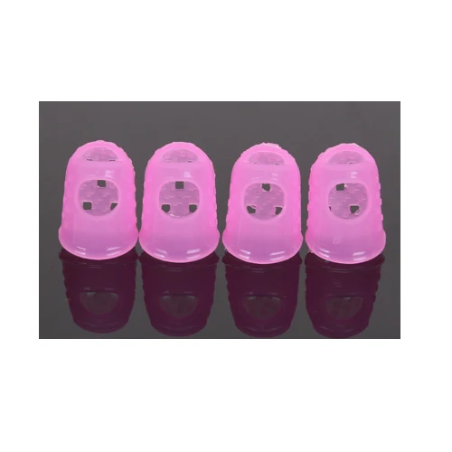 Pink Hispetech 4 шт. Левая рука Гитара палочки палец рукав Противоскользящий анти-глажка игла книга для чтения силикагель эластичные пальцы рукава - Цвет: Pink