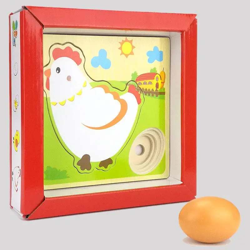 Чик курица роста игрушка-головоломка деревянная Красочные Fun начале образования