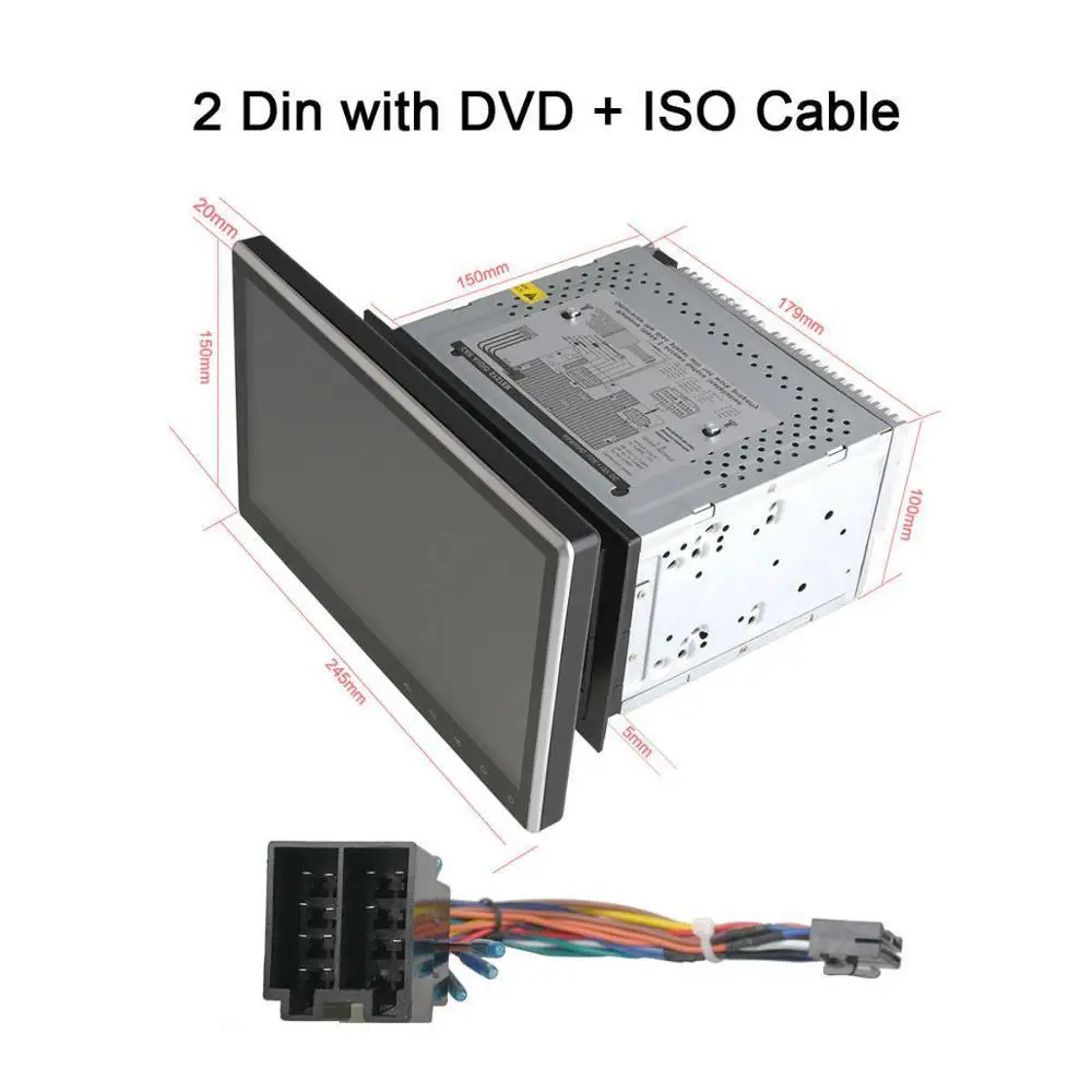 2din Cable ISO 2 10,1 дюймов 4G SIM LTE Android 6,0 8 Core 2 Гб Оперативная память+ 32/16GB Встроенная память Универсальный 2 din 2din 1 din 1din автомобильный DVD плеер gps Радио стерео система контроля давления в шинах - Цвет: 2din Cable ISO 2