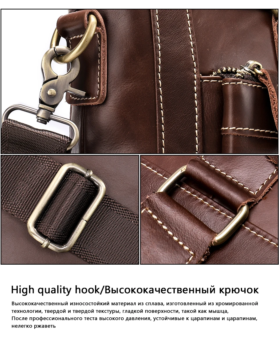 Новинка, Винтажный Классический портфель, мужские сумки из натуральной кожи, мужская деловая сумка для ноутбука, сумка-мессенджер, сумка из коровьей кожи