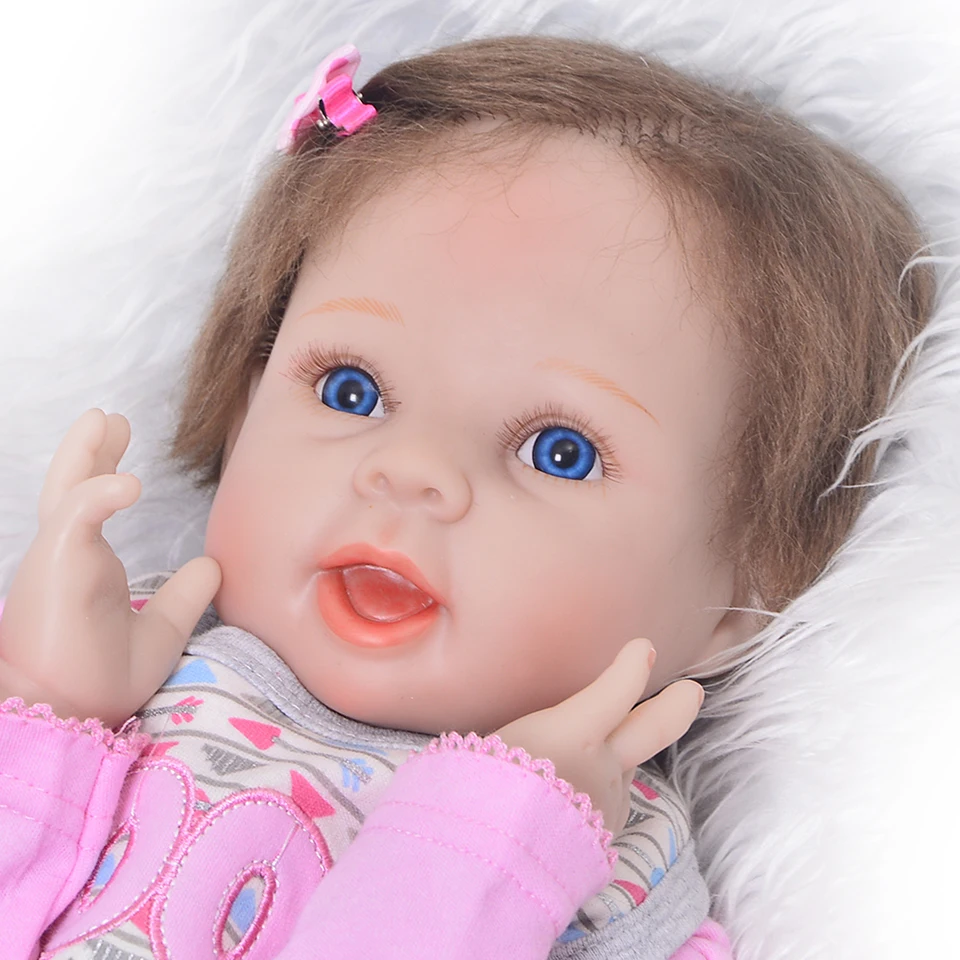 Фото Детские Силиконовые куклы Reborn игрушки 22 дюймов 55 см оригинальные bebes reborn bonecas